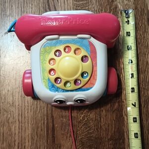 Fisher-Price Pull Toy Phone - Red, White, Yellow
